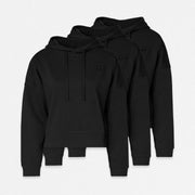 snocks-felpa-con-cappuccio-donna-hoodie-in-nero-con-stampa-sul-petto image 3