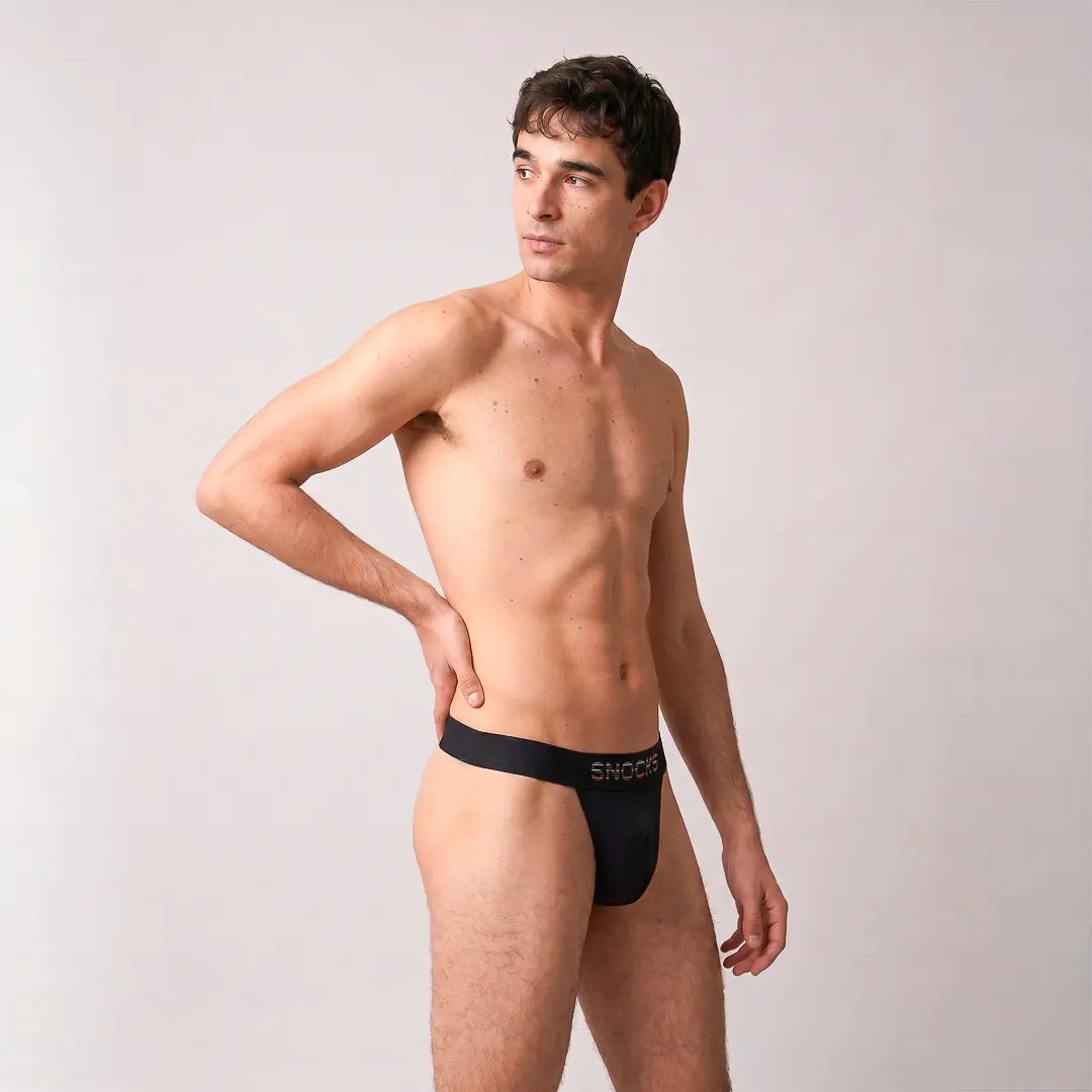 snocks-m-nner-tanga-pride-schwarz-bio-baumwolle-slip image 5