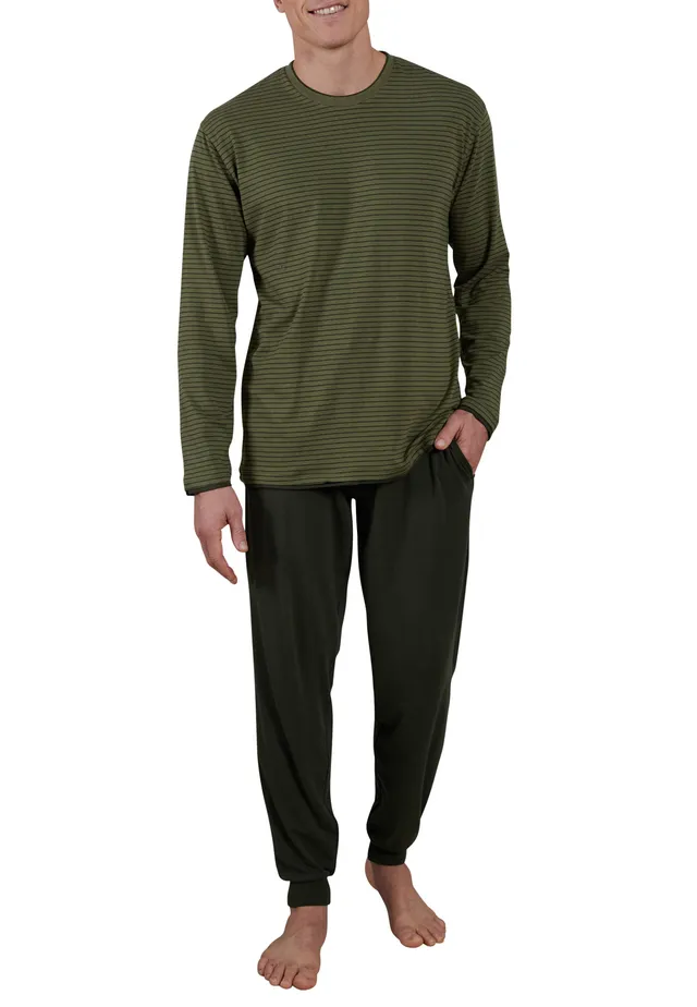 ceceba-herren-pyjama-gr-n-l-ngsgestreift-mit-bambus-viskose image 1