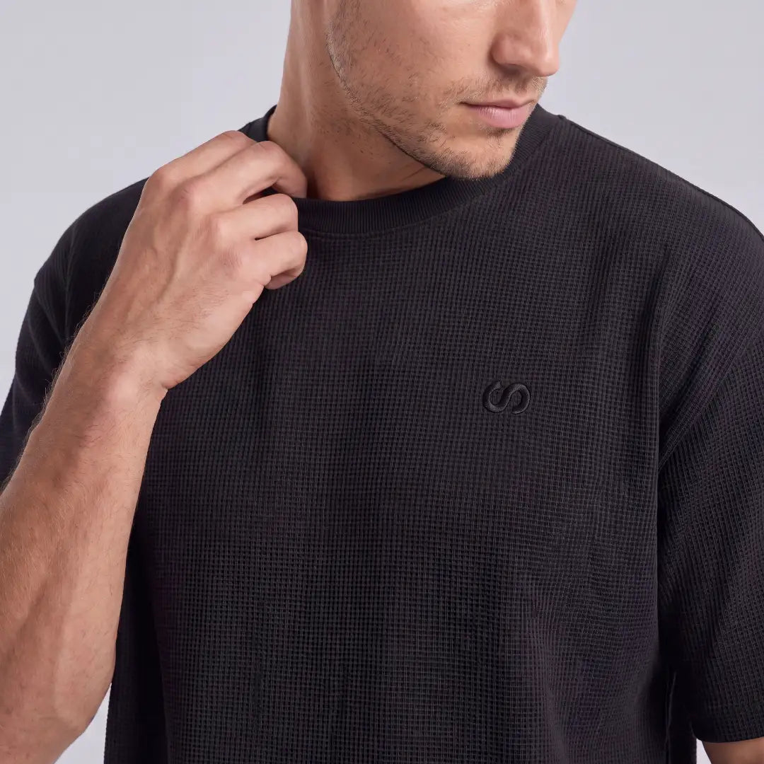 snocks-schlafanzug-set-waffle-herren-kurz-schwarz image 7
