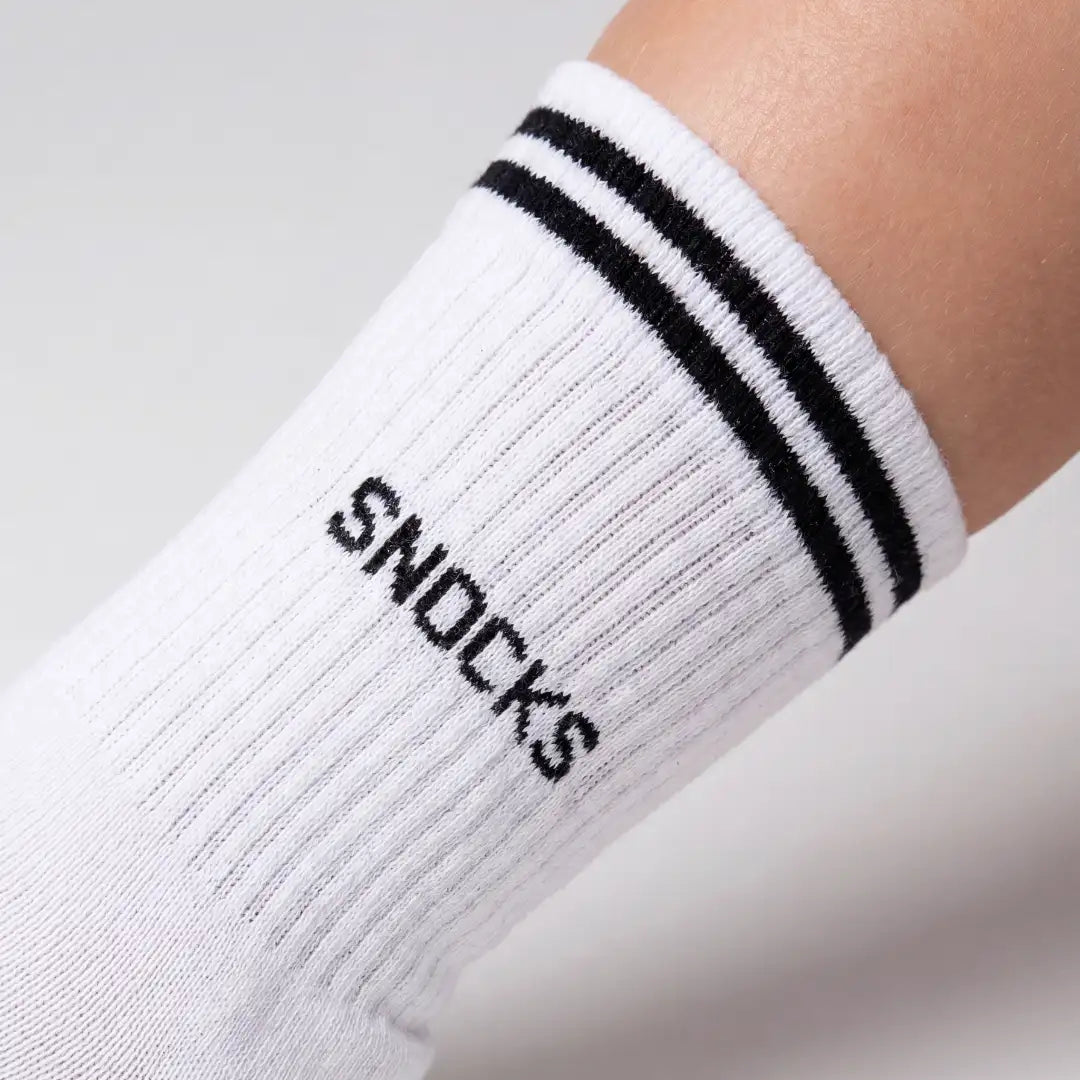snocks-hohe-sportsocken-mit-streifen-kinder-wei-retro-tennissocken image 3