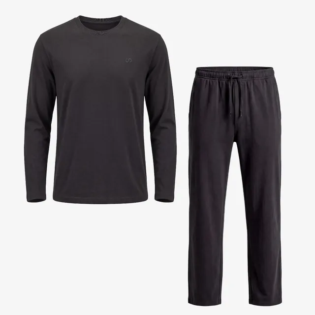 snocks-schlafanzug-set-herren-lang-pyjama-anthrazit image 1