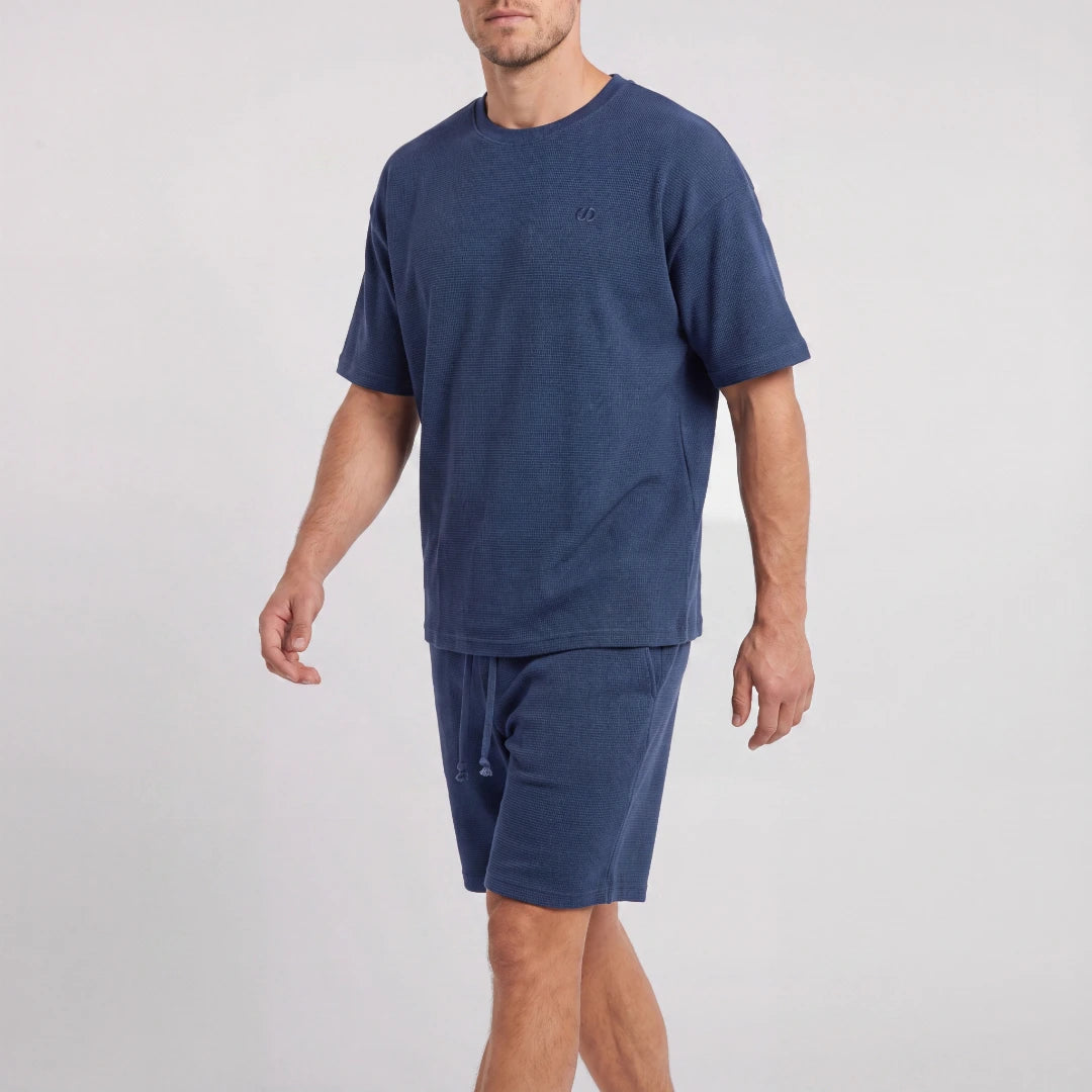 snocks-schlafanzug-set-waffle-herren-kurz-dunkelblau image 5