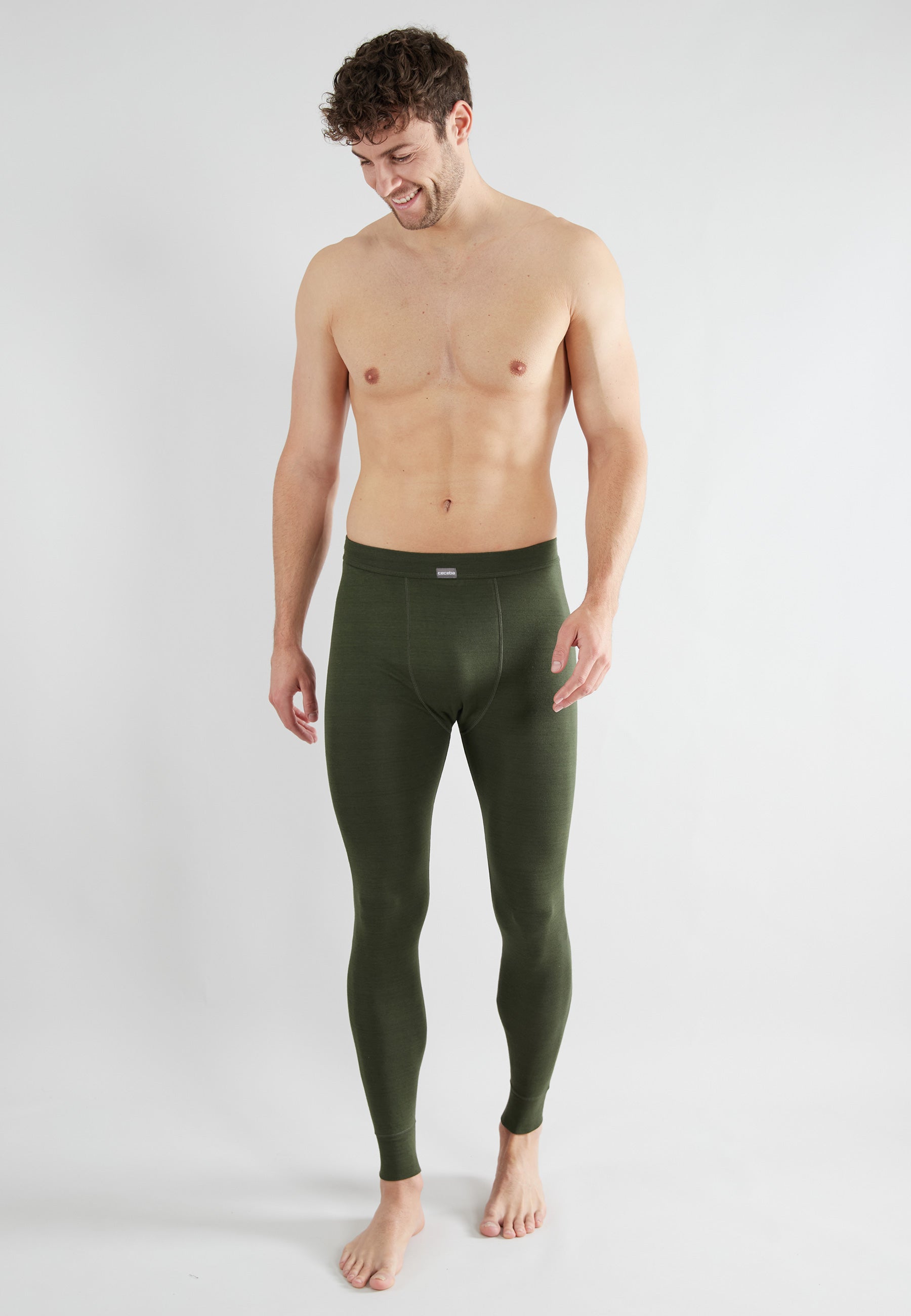 ceceba-herren-lange-unterhose-gr-n-uni-active-rib-thermo image 2