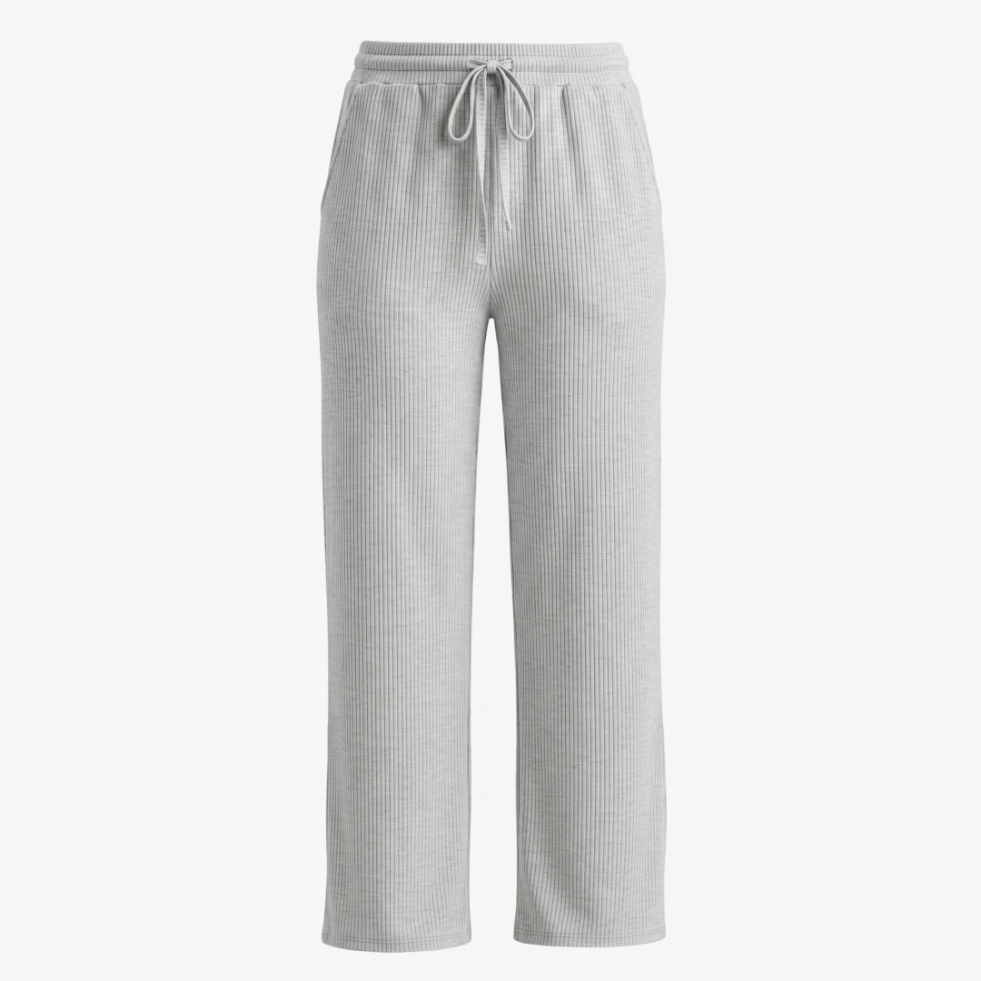 snocks-loungehose-damen-rippstruktur-hellgrau-meliert image 1