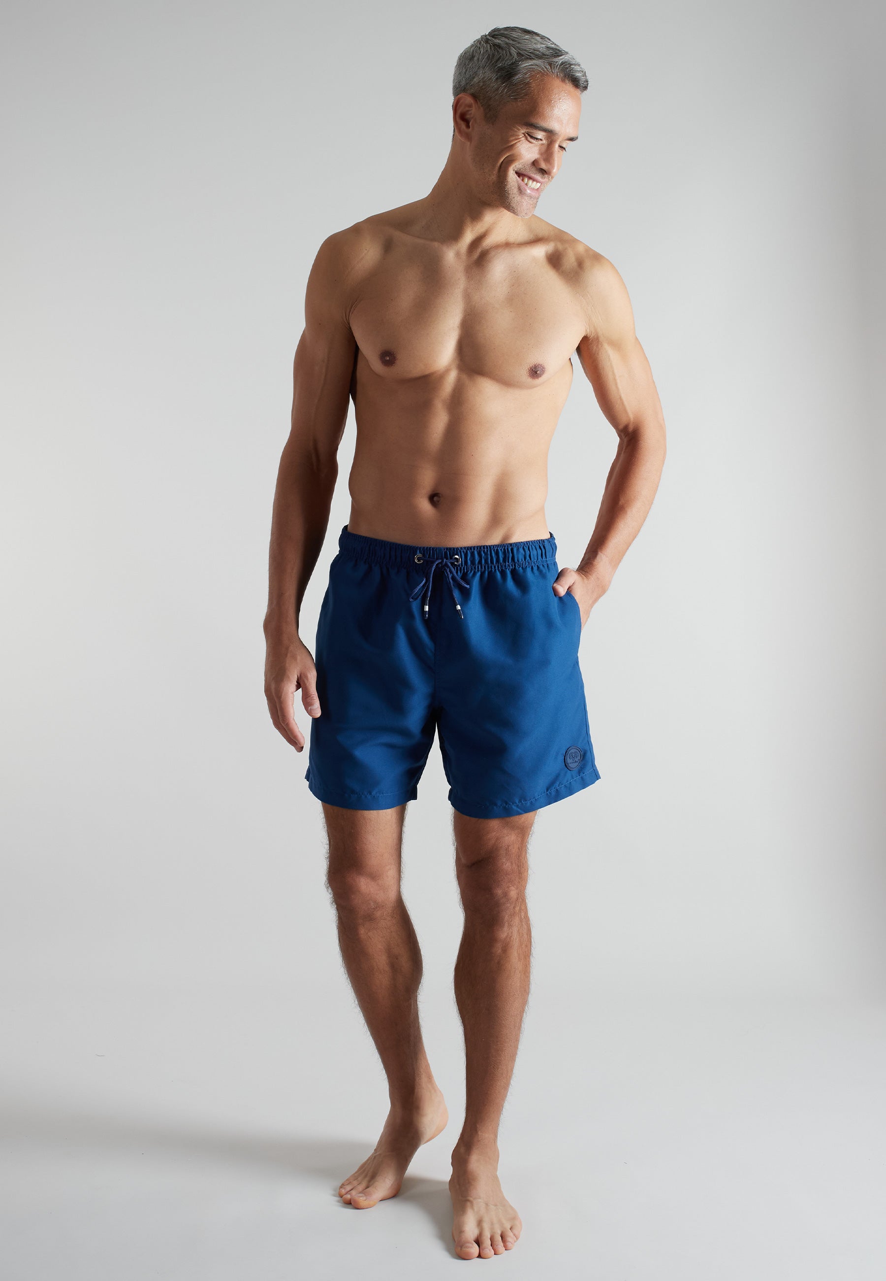 ceceba-herren-badeshorts-blau-uni-schwimmshorts-mit-taschen image 2