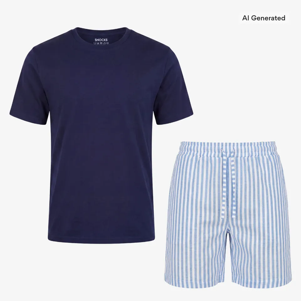 snocks-schlafanzug-set-gestreift-herren-kurz-blue-breeze-wei image 1