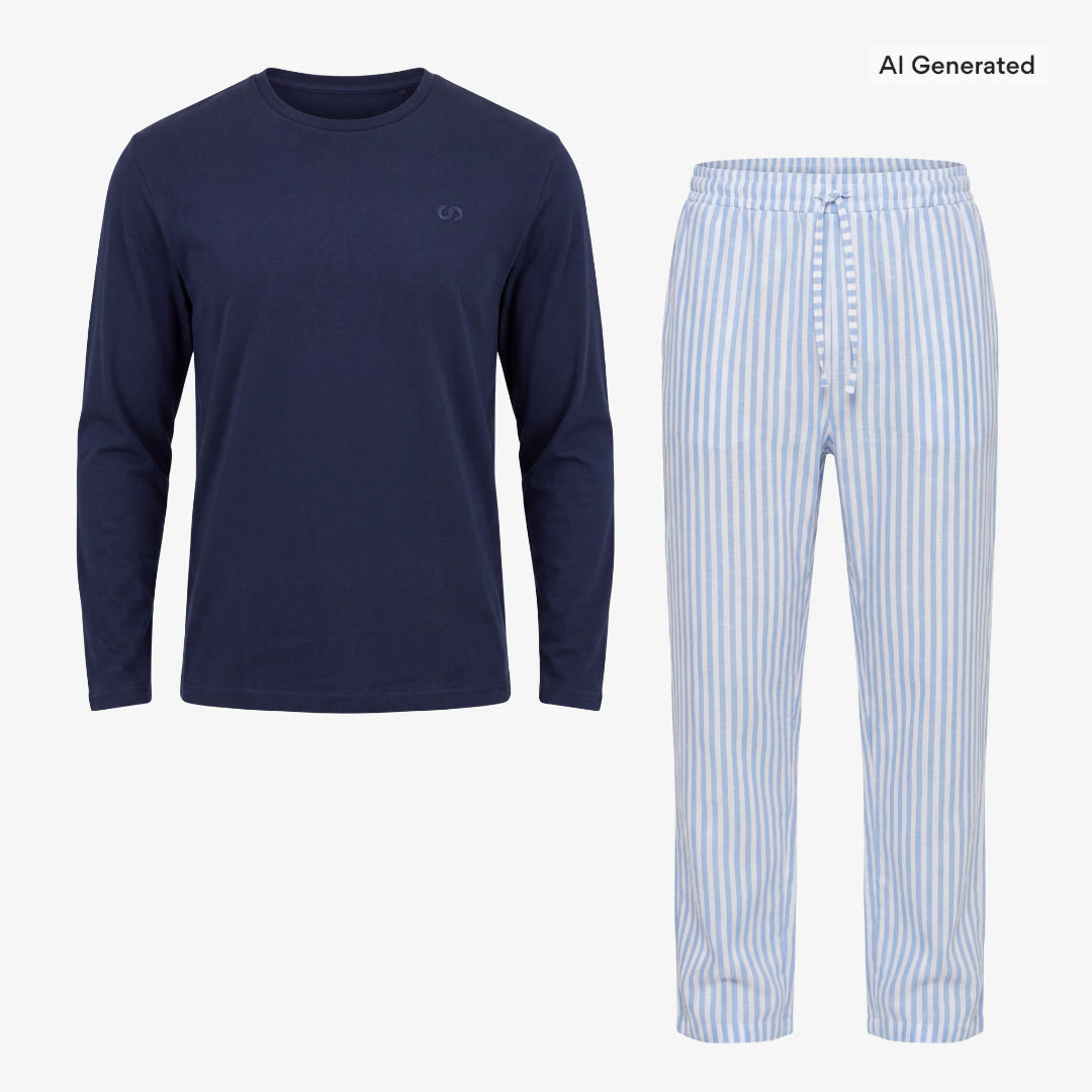 snocks-schlafanzug-set-herren-lang-blue-breeze-wei-gestreift image 1