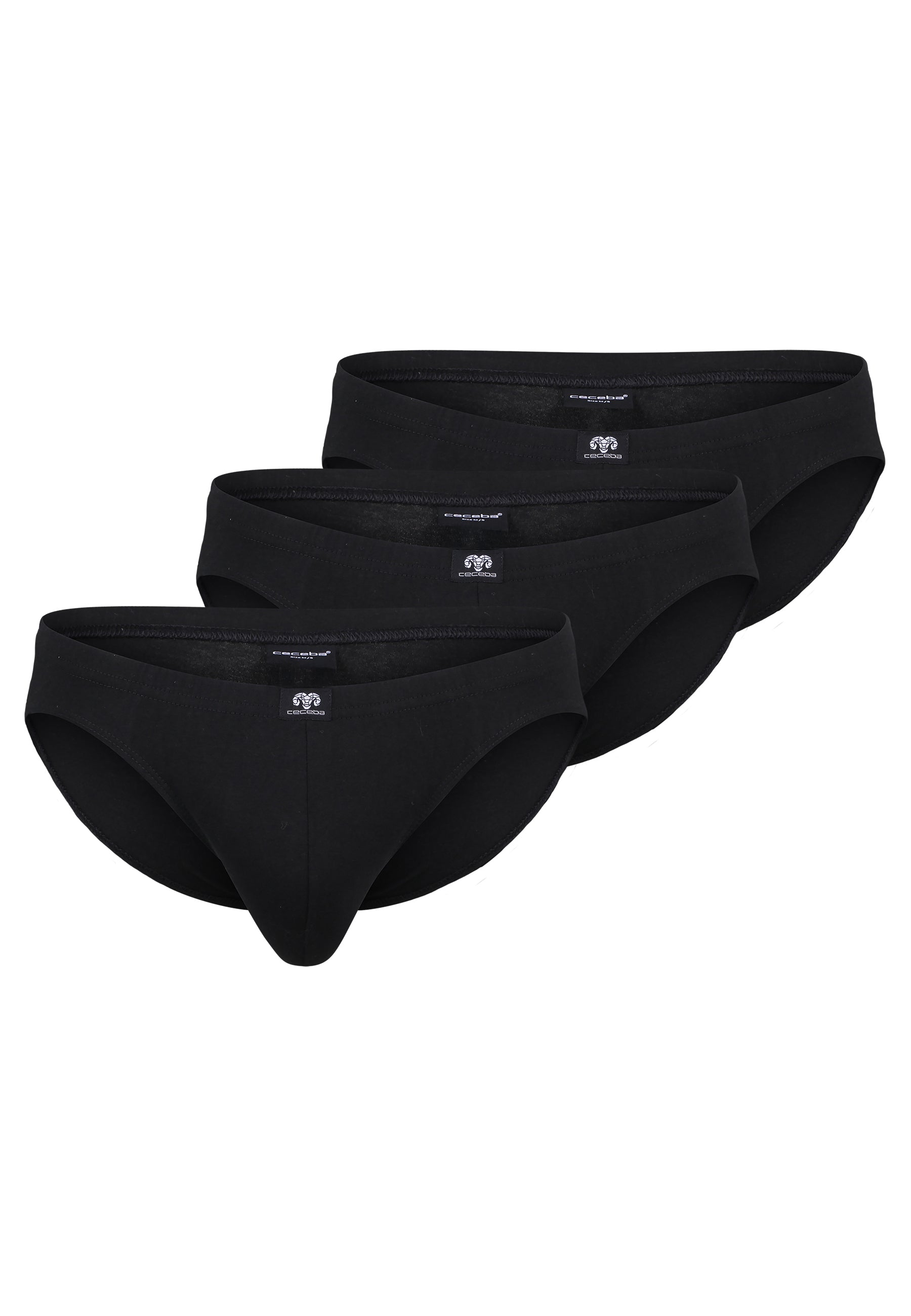 ceceba-herren-slip-schwarz-uni-3er-pack-konvex-serie image 1