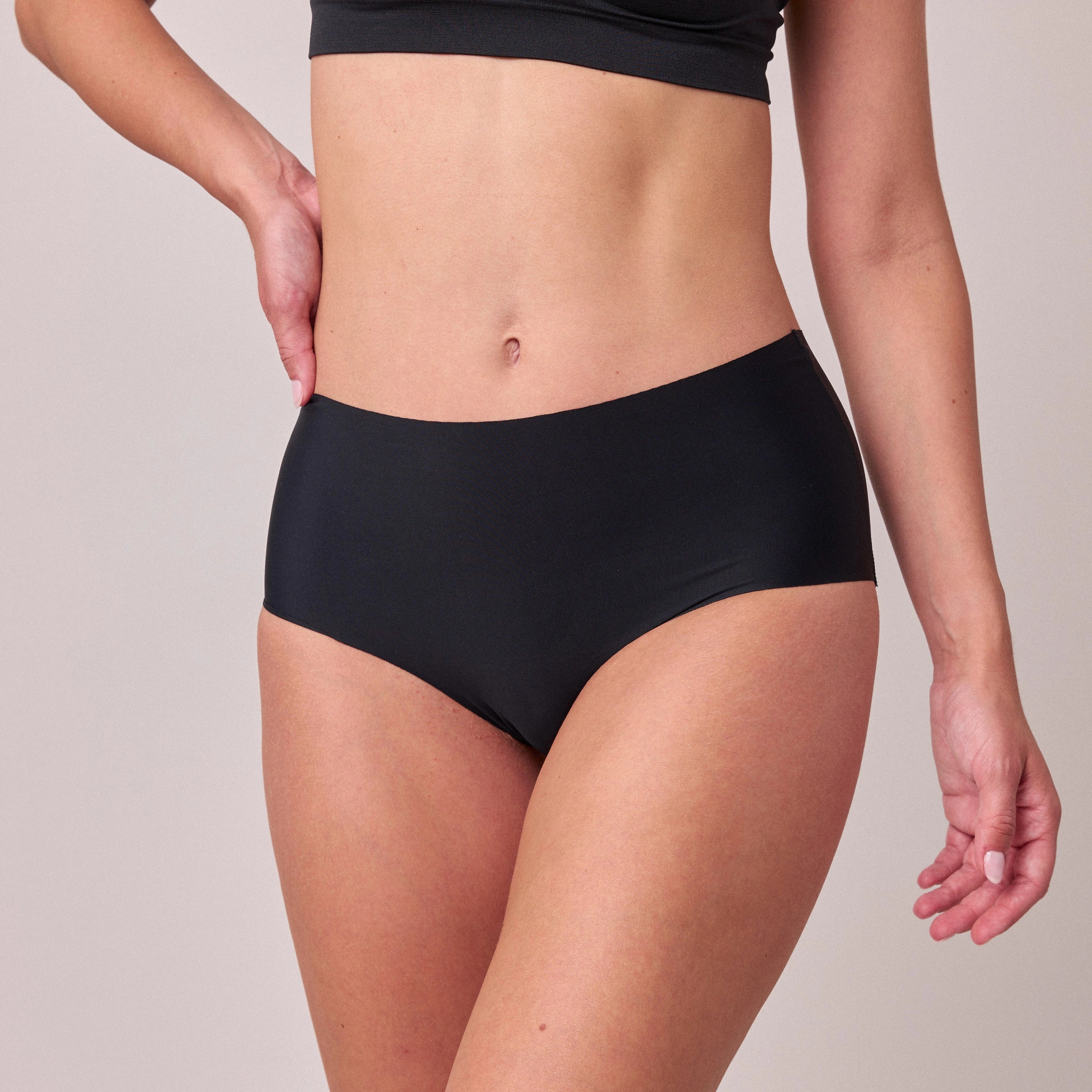 snocks-microfiber-high-waist-seamless-hipster-damen-schwarz image 2
