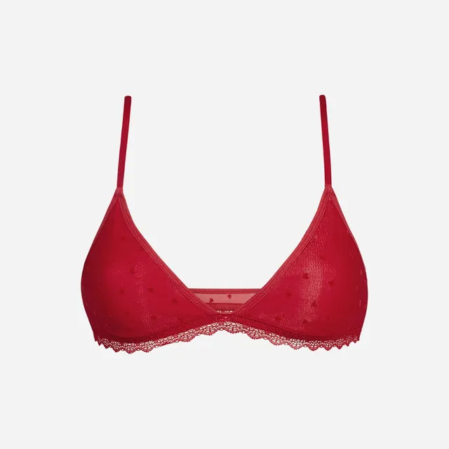 snocks-triangel-bh-mit-herzchen-muster-kirschrot-spitze image 1