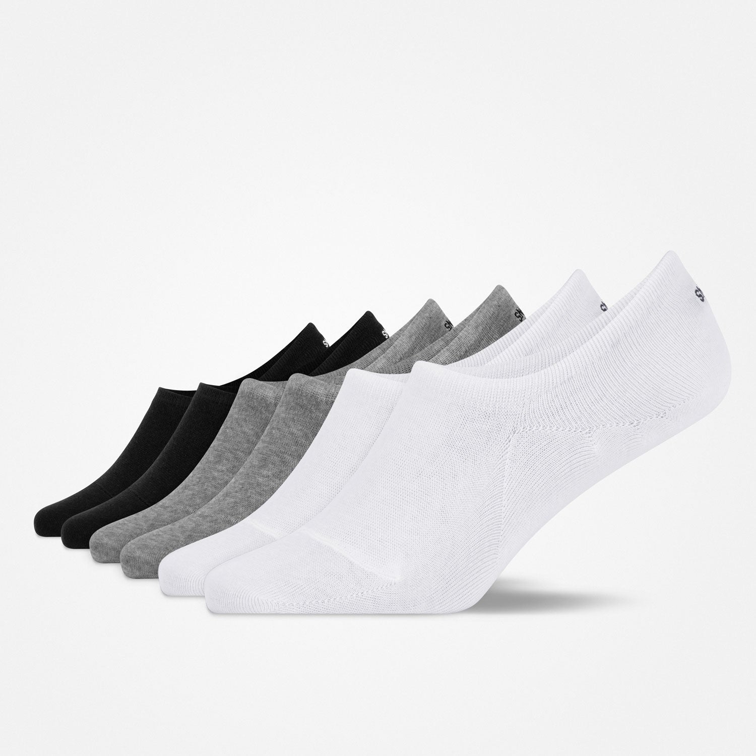 snocks-f-linge-mix-schwarz-wei-grau-kurze-invisible-socken-unisex image 1