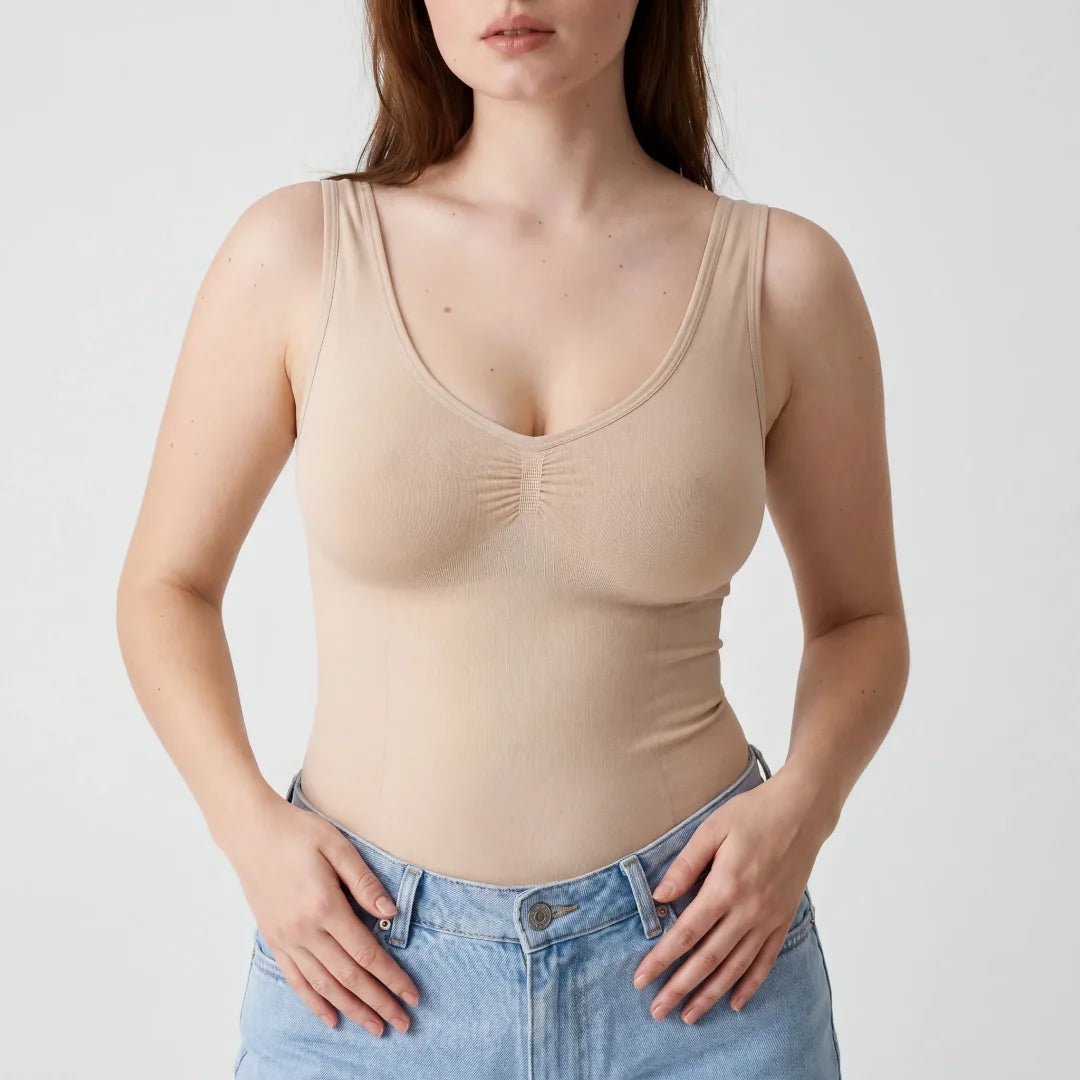 snocks-shaping-tank-top-beige-shapewear-top-damen image 3