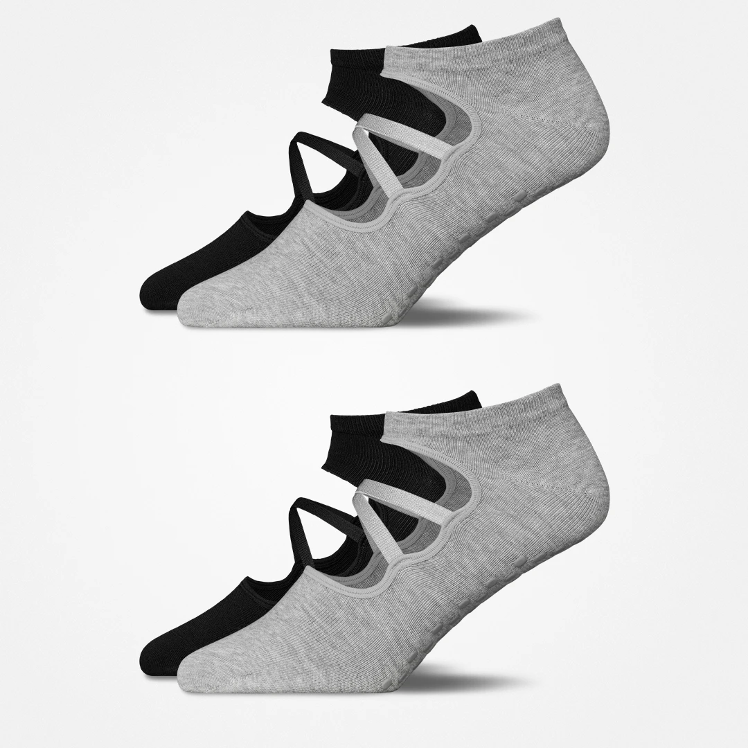 snocks-pilates-socken-mit-riemchen-mix-schwarz-grau-anti-rutsch-socken-kurz image 8
