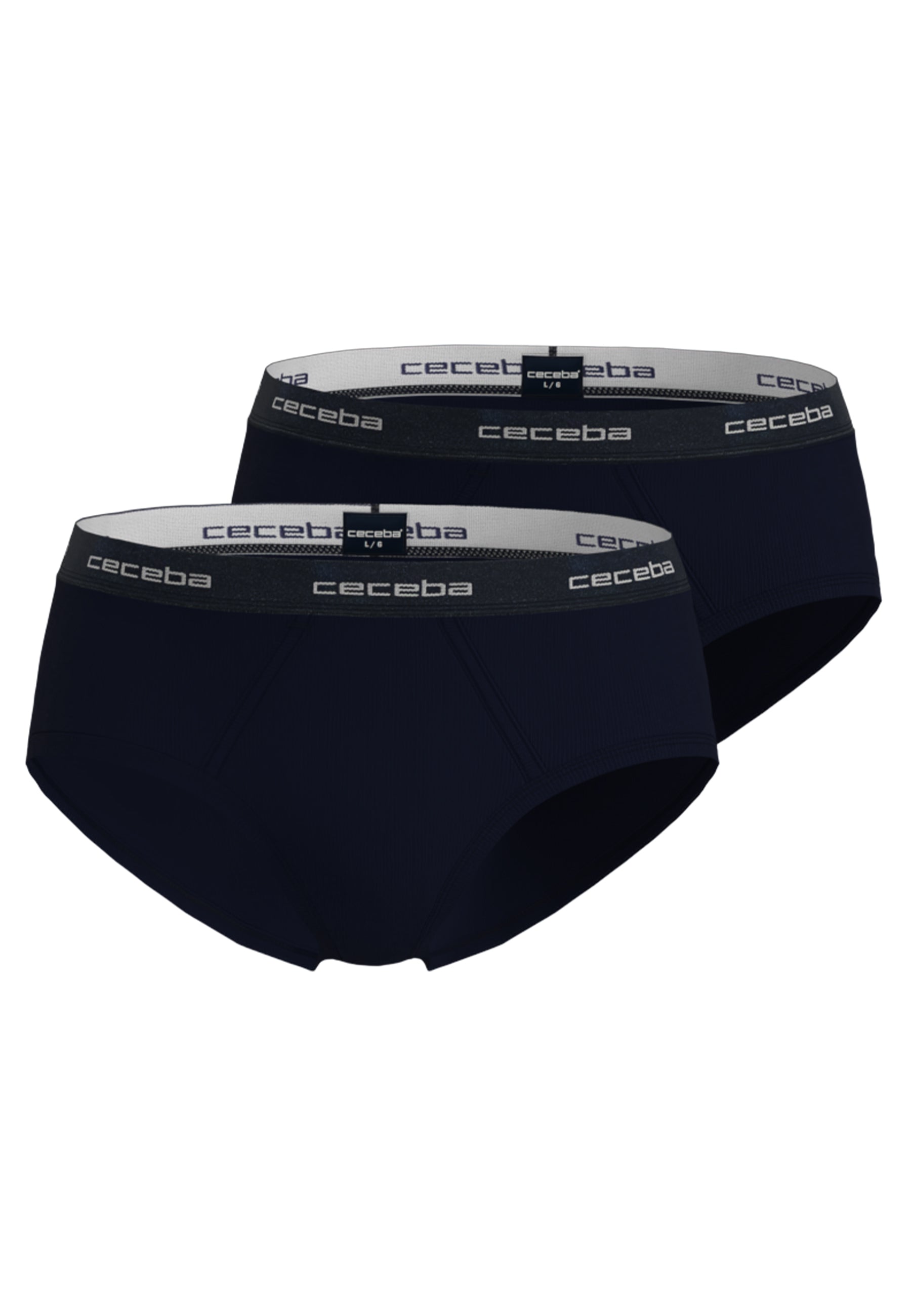 ceceba-herren-slip-blau-uni-2er-pack-baumwolle-elasthan image 1