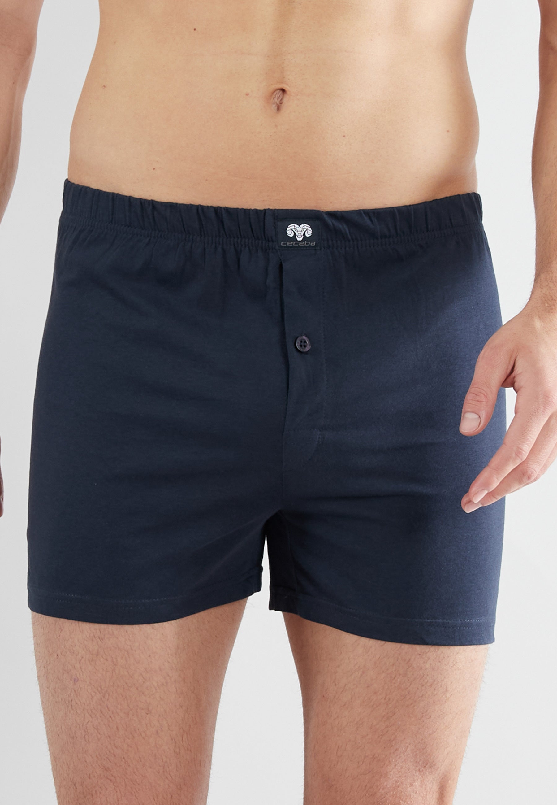 ceceba-herren-boxershort-blau-uni-5er-pack-baumwolle image 4