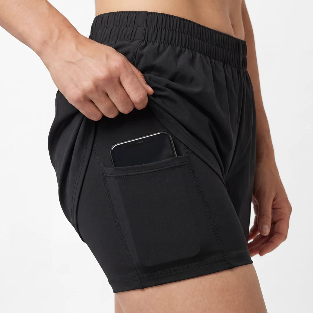 snocks-2-in-1-sport-shorts-damen-schwarz image 5