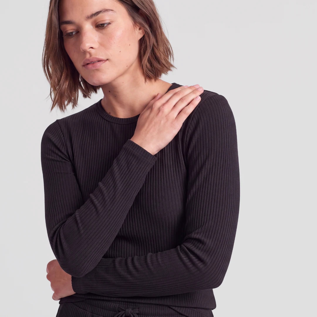 snocks-langarmshirt-damen-rippstruktur-schwarz image 8