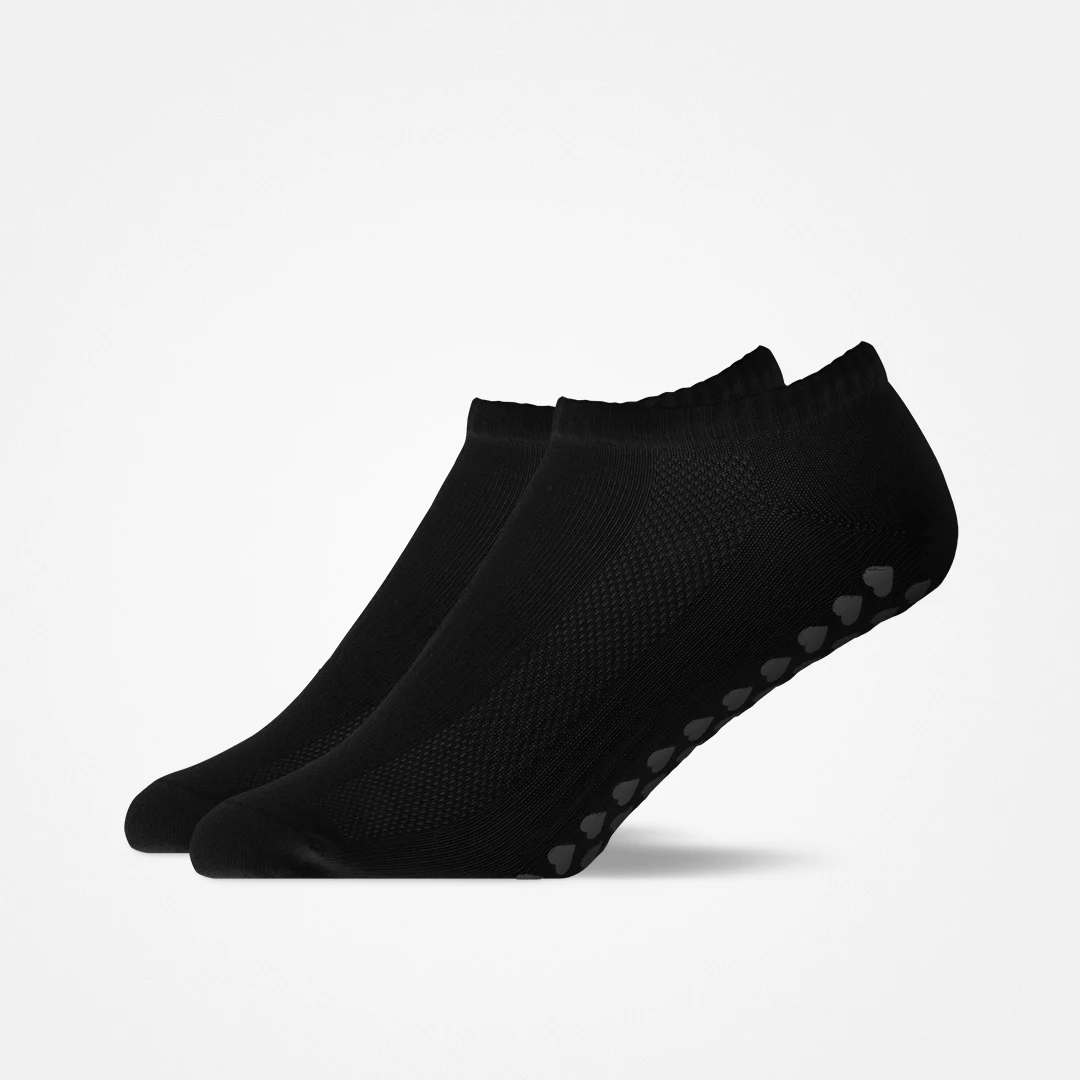 snocks-pilates-socken-enkelhoch-anti-rutsch-zwart-schwarz image 1