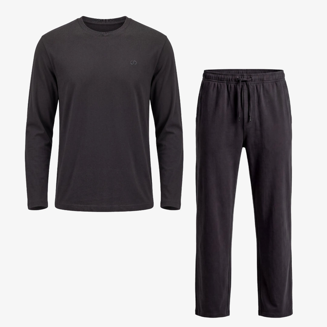 snocks-schlafanzug-set-herren-lang-pyjama-anthrazit image 1
