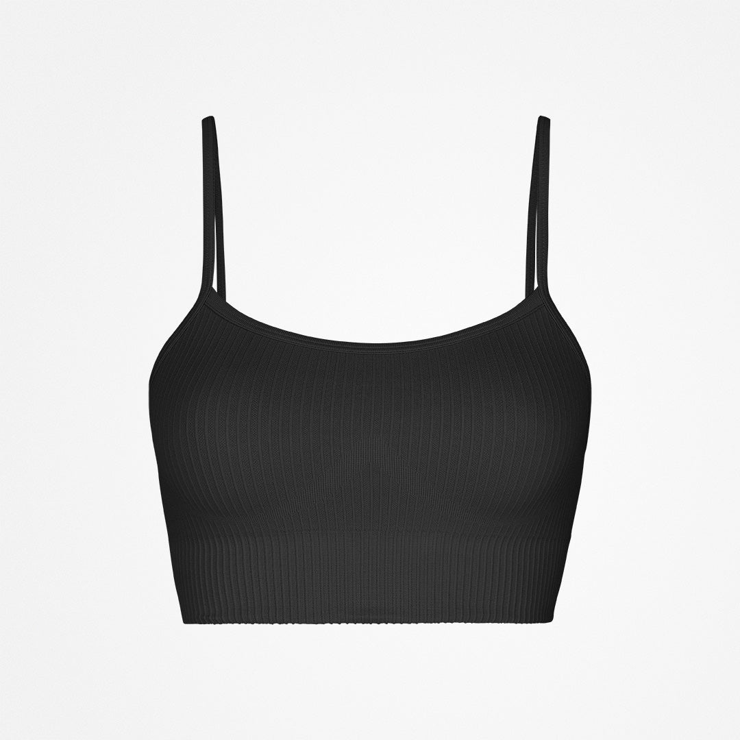 snocks-seamless-gerippter-sport-bh-schwarz-2 image 1