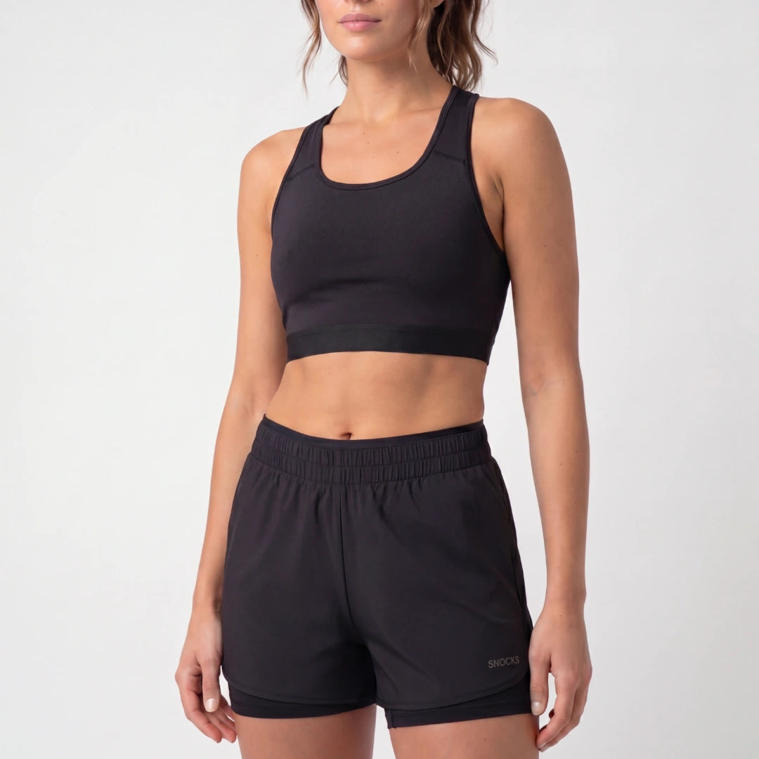 snocks-2-in-1-sport-shorts-damen-schwarz image 6