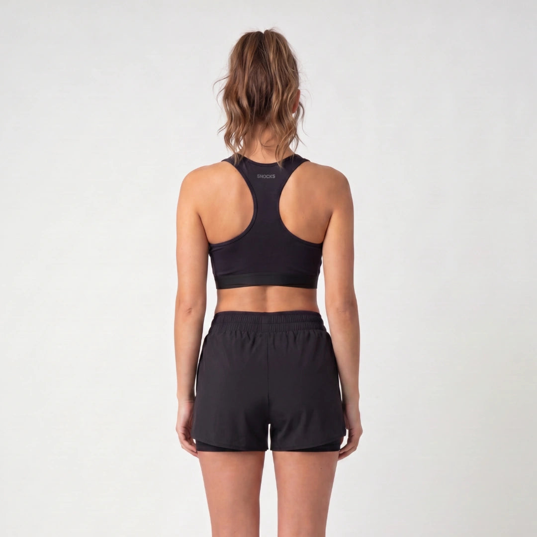 snocks-2-in-1-sport-shorts-damen-schwarz image 7