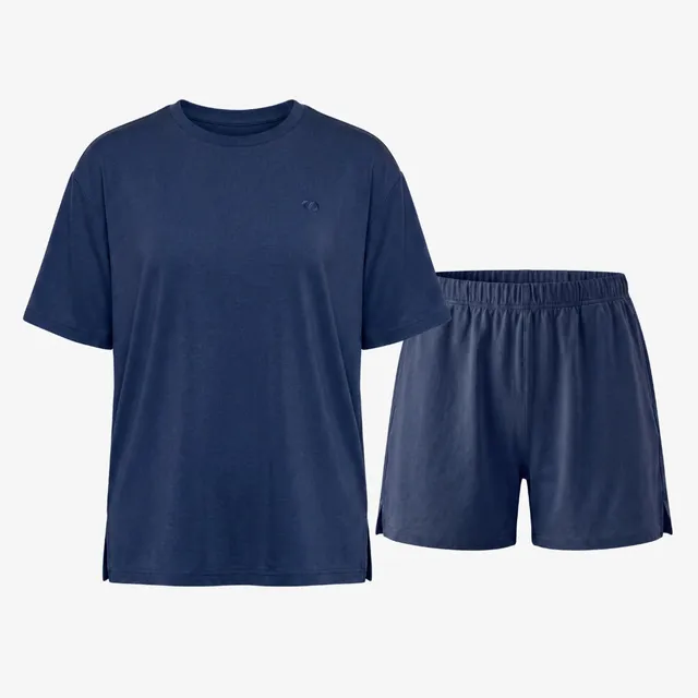 snocks-schlafanzug-set-damen-kurz-dunkelblau-modal-mix image 1