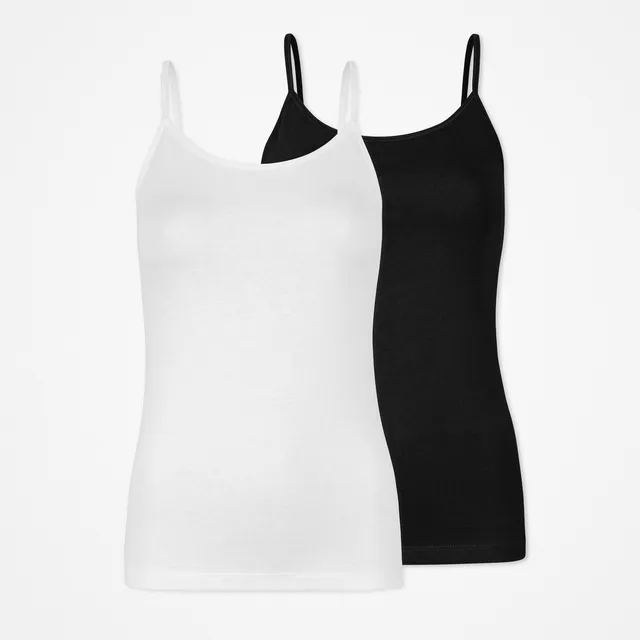 snocks-damen-spaghetti-tops-schwarz-wei-basic-tr-gertop image 1