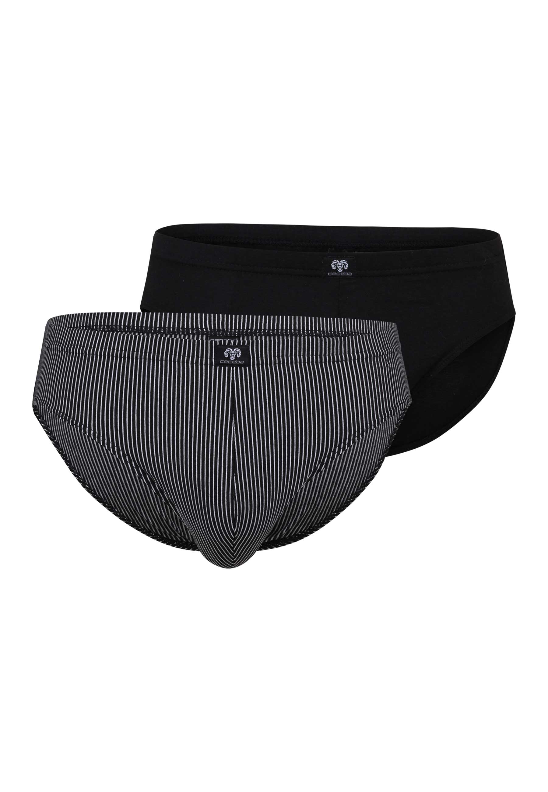 ceceba-herren-slip-schwarz-l-ngsgestreift-2er-pack image 1