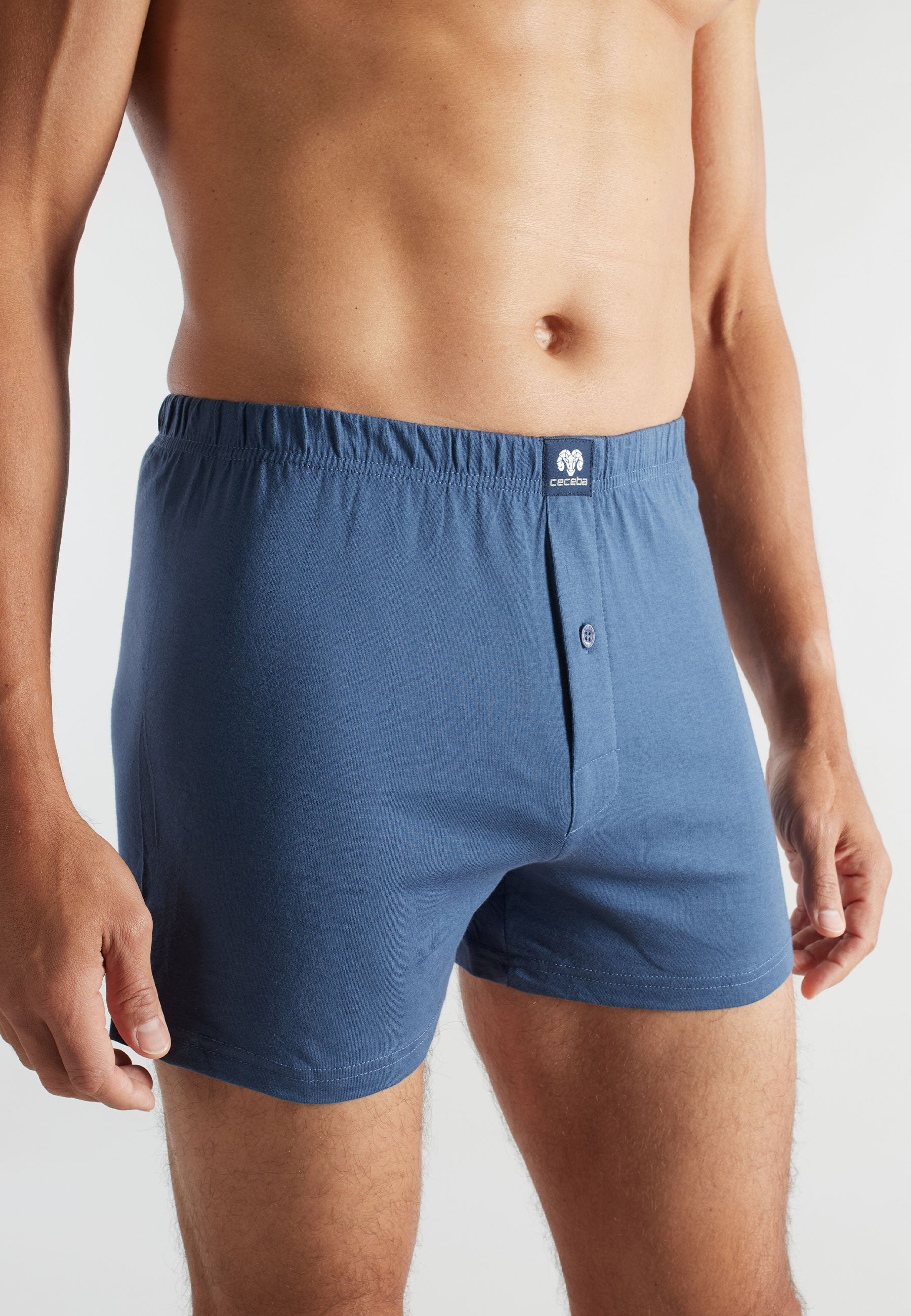 ceceba-herren-boxershort-blau-uni-2er-pack-mit-eingriff image 4