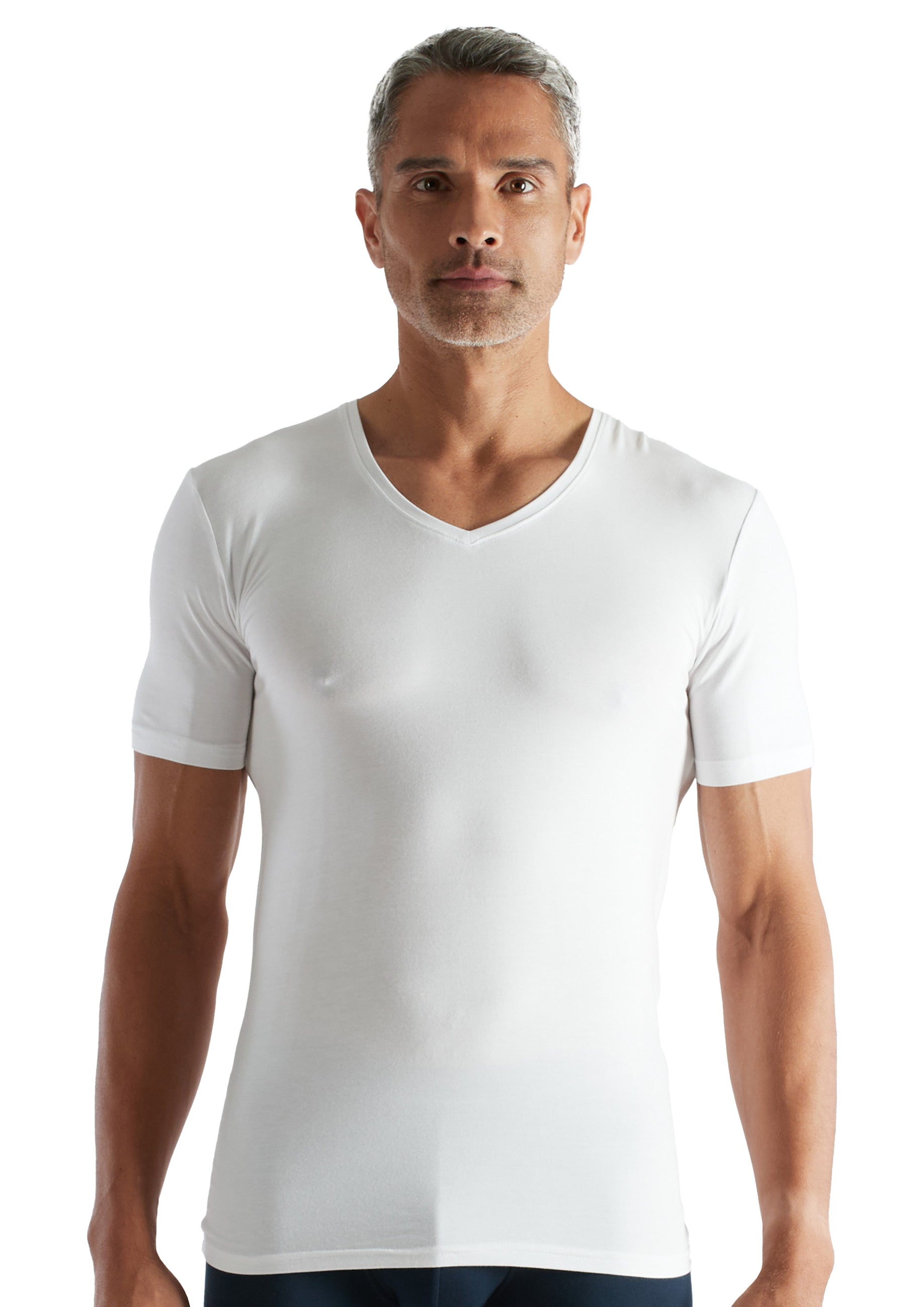 ceceba-herren-shirt-wei-uni-v-ausschnitt-bambus-viskose image 1