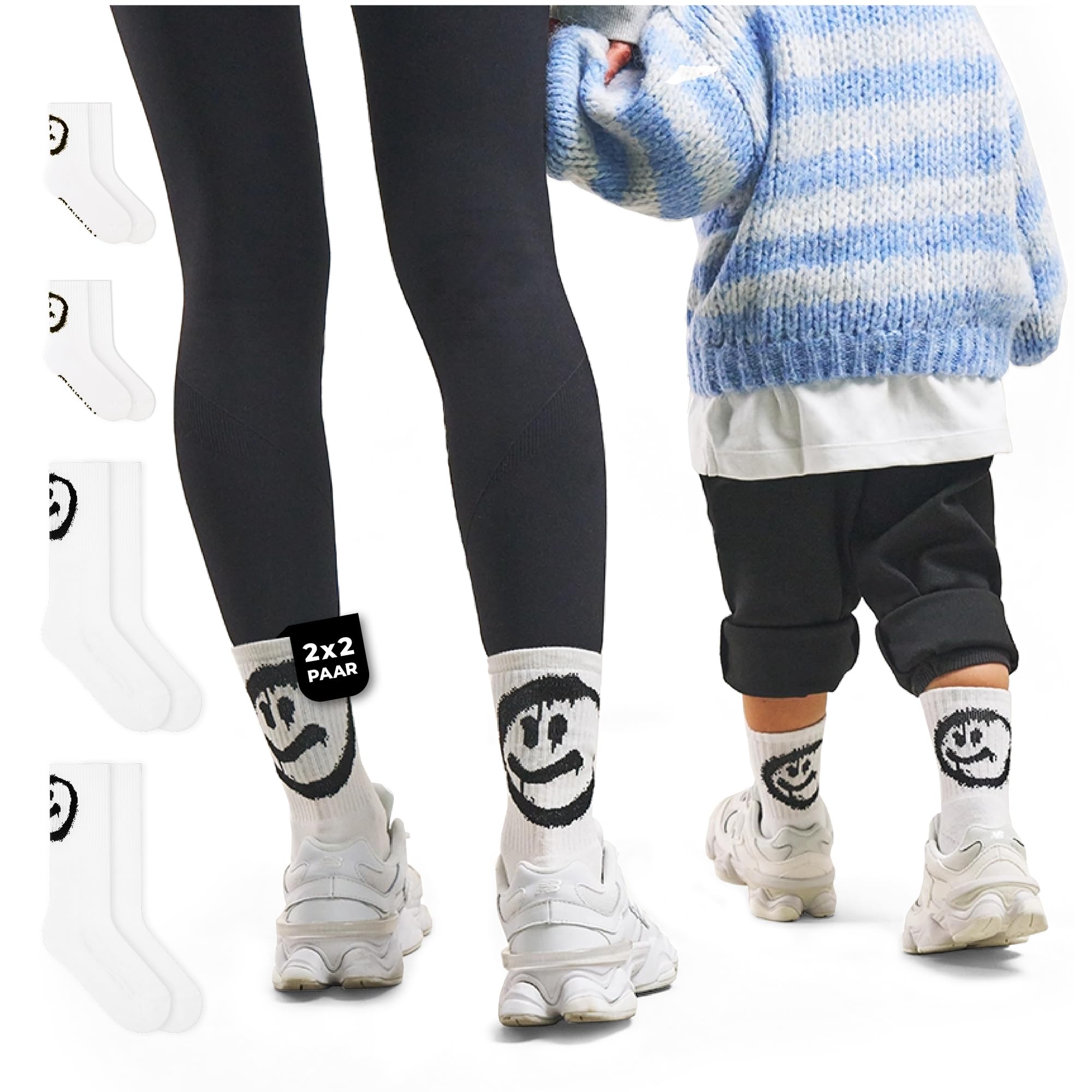 von-jungfeld-tennissocken-kinder-crew-socks-bio-baumwolle-smiley image 8