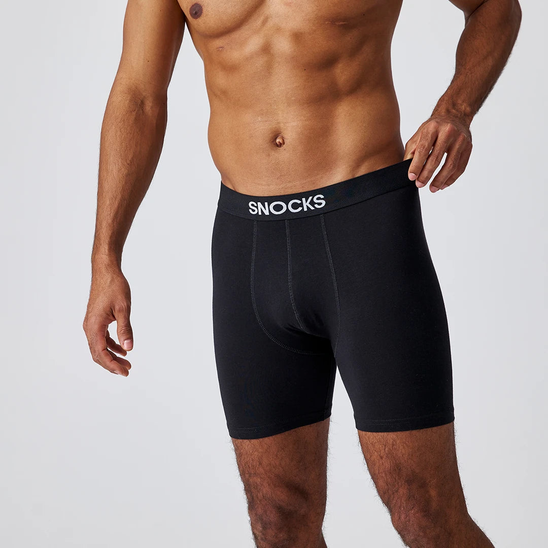 snocks-lange-boxershorts-mix-schwarz-grau-dunkelblau-herren-eng-mit-l-ngerem-bei image 3