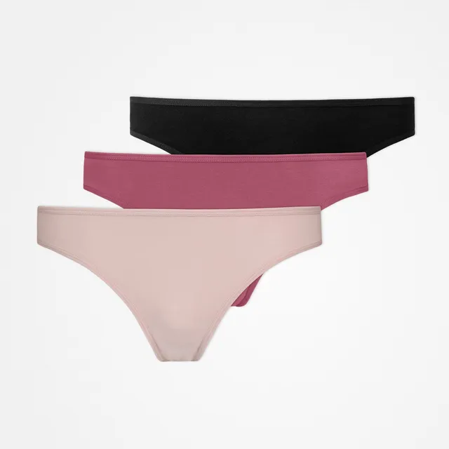 snocks-tangas-mix-apricot-mauve-schwarz-damen-tanga-aus-bio-baumwolle image 1