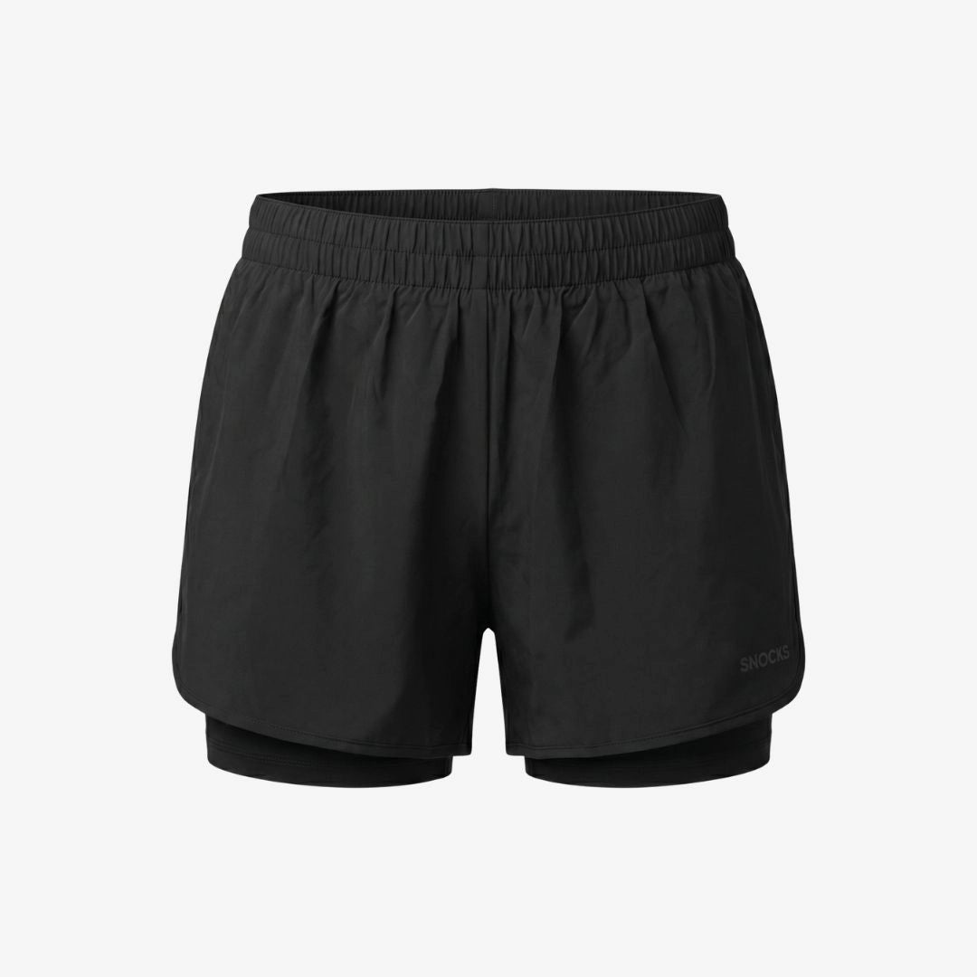 snocks-2-in-1-sport-shorts-damen-schwarz image 1