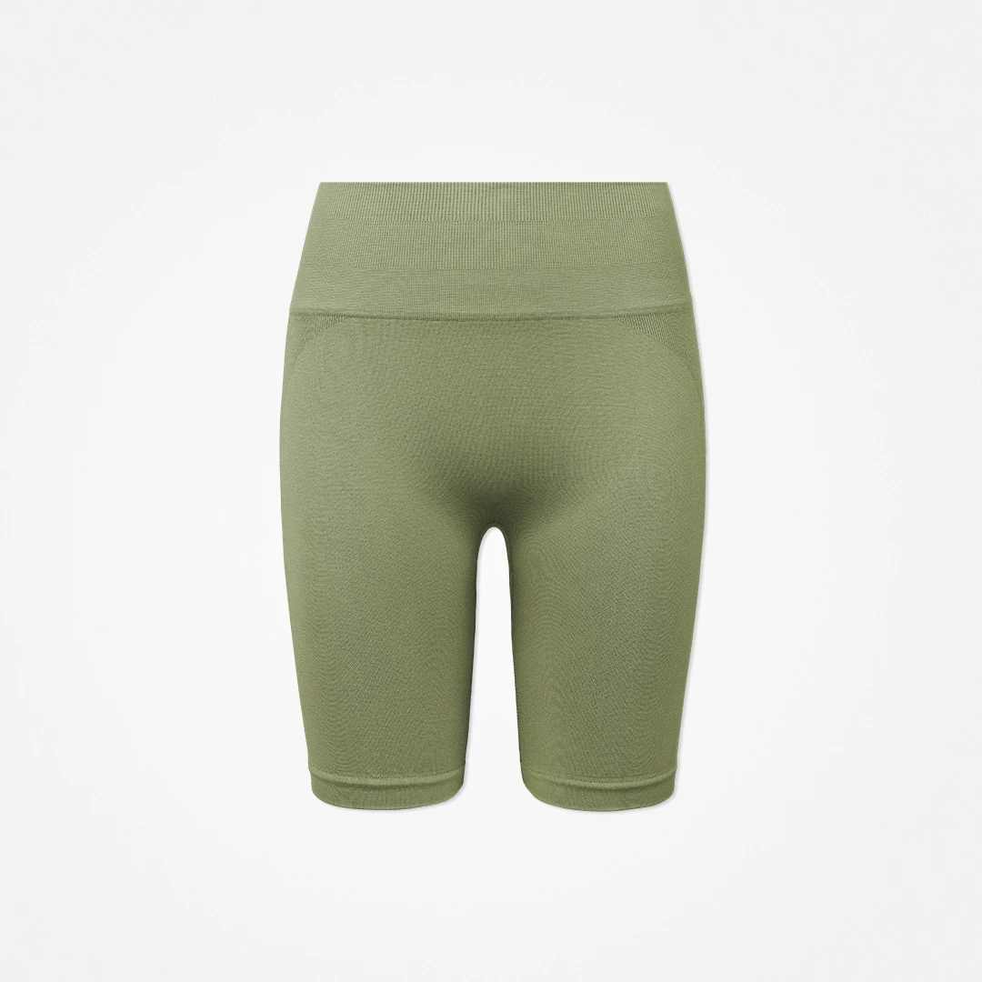 snocks-radlerhose-seamless-damen-hellgr-n-kurze-leggings image 1