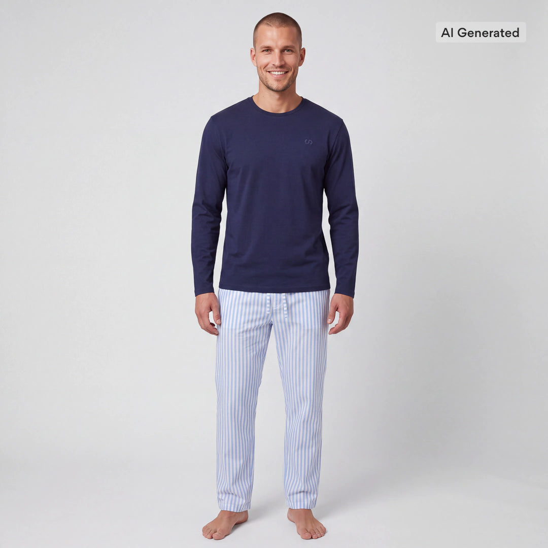 snocks-schlafanzug-set-herren-lang-blue-breeze-wei-gestreift image 2