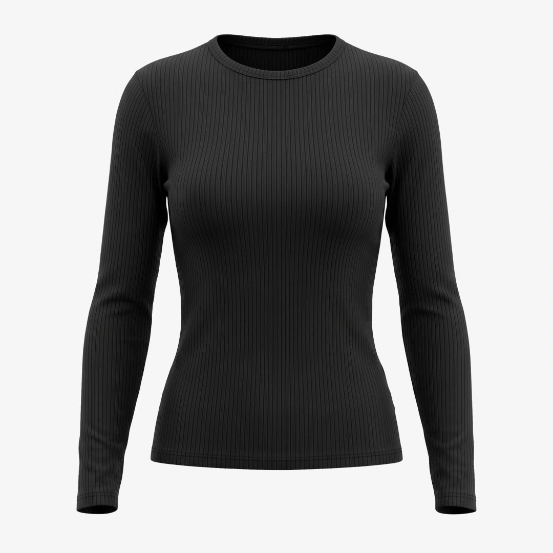 snocks-langarmshirt-damen-rippstruktur-schwarz image 1