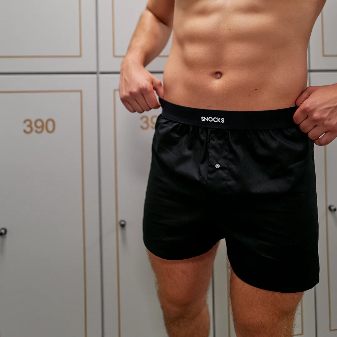 snocks-american-boxershorts-mit-gummibund-schwarz-weite-boxershorts-herren image 4