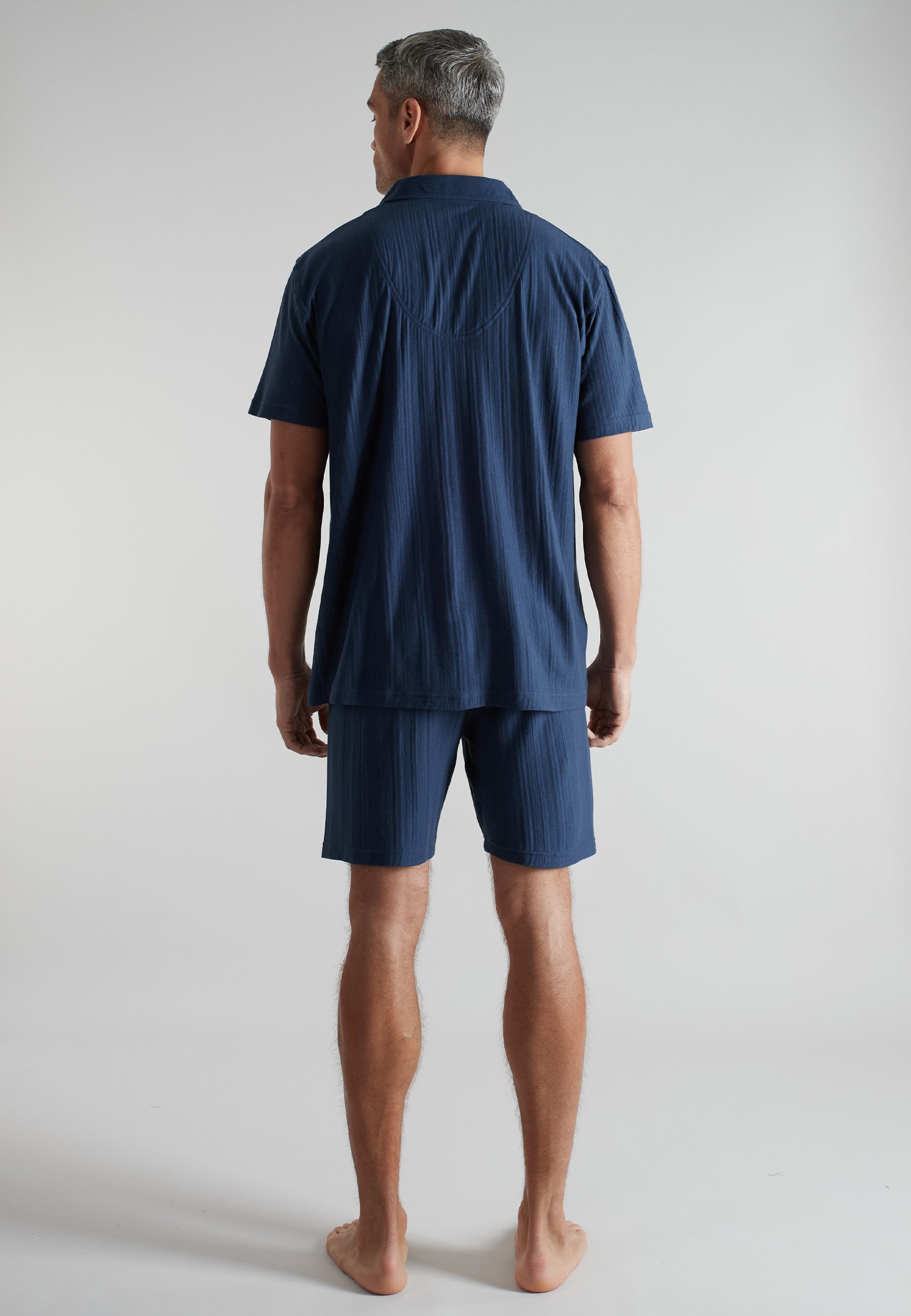 ceceba-herren-shorty-blau-uni-mit-revers-kragen image 3