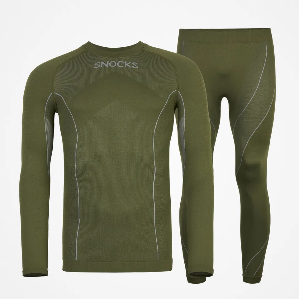 snocks-thermounterw-sche-herren-olive-mit-daumenloch-skiunterhemd image 1