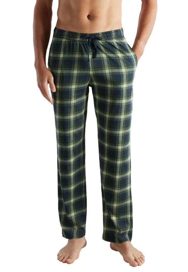 ceceba-herren-lange-hose-gr-n-kariert-pyjamahose-aus-baumwolle image 1