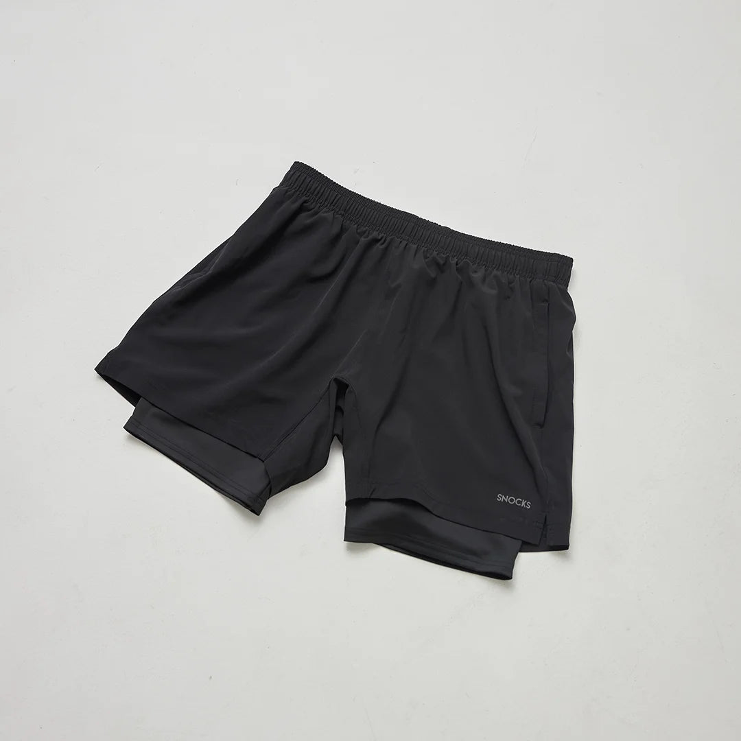 snocks-2-in-1-shorts-herren-schwarz-trainingsshorts-mit-innenhose image 7