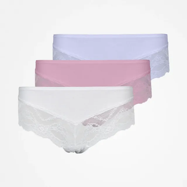 snocks-hipster-panties-mit-spitze-mix-wei-rosa-lila image 1