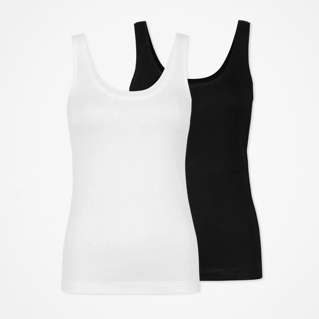 snocks-damen-tank-tops-schwarz-wei-bio-baumwolle-tank-top-2er-set image 1