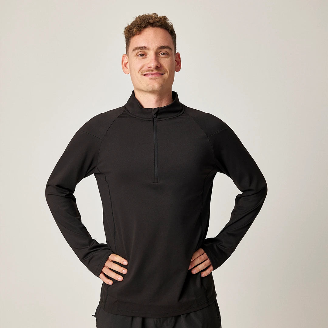 snocks-1-2-zip-sportshirt-langarm-herren-schwarz image 2