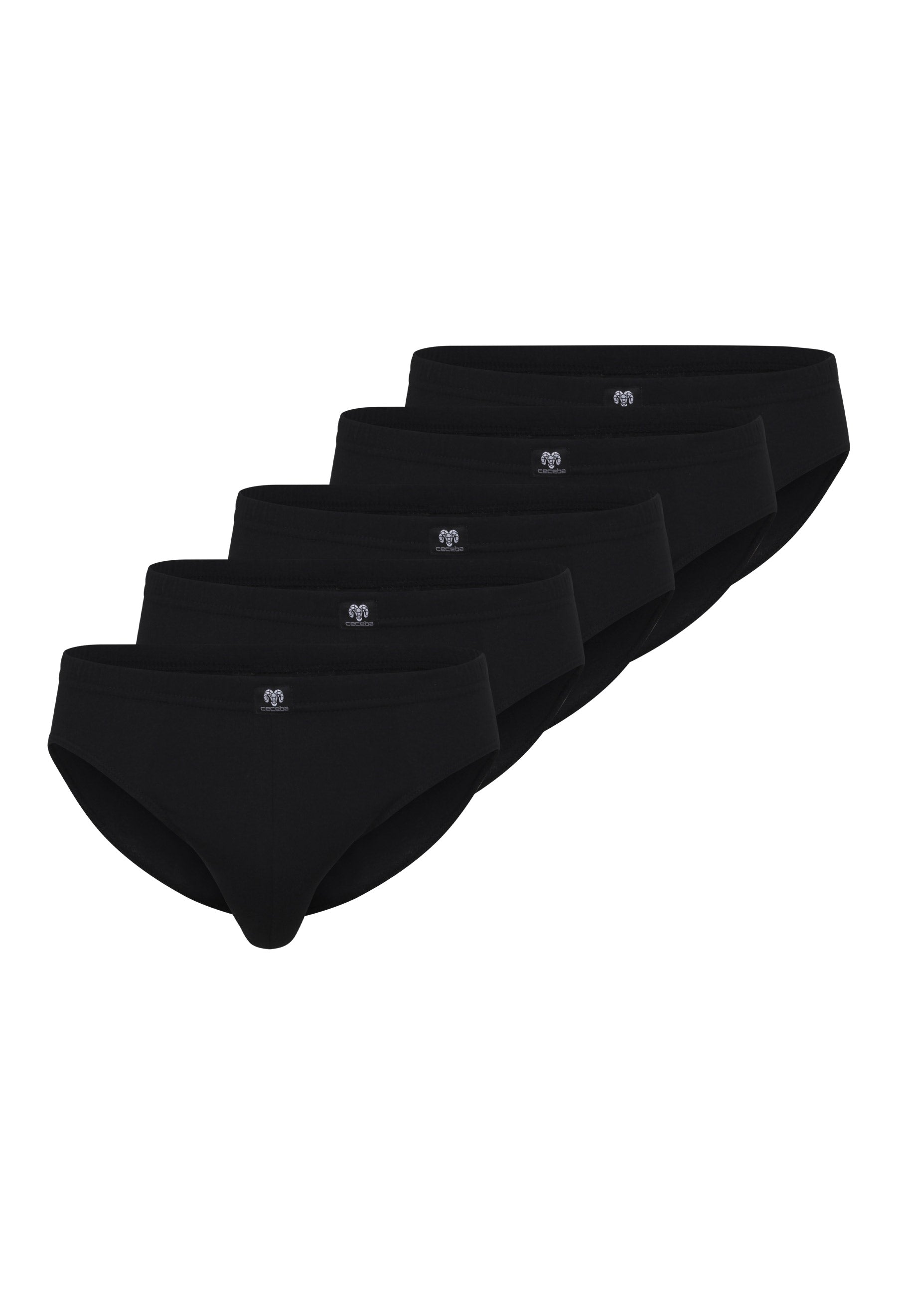 ceceba-herren-slip-schwarz-uni-5er-pack-baumwoll-slip-vorratspack image 1