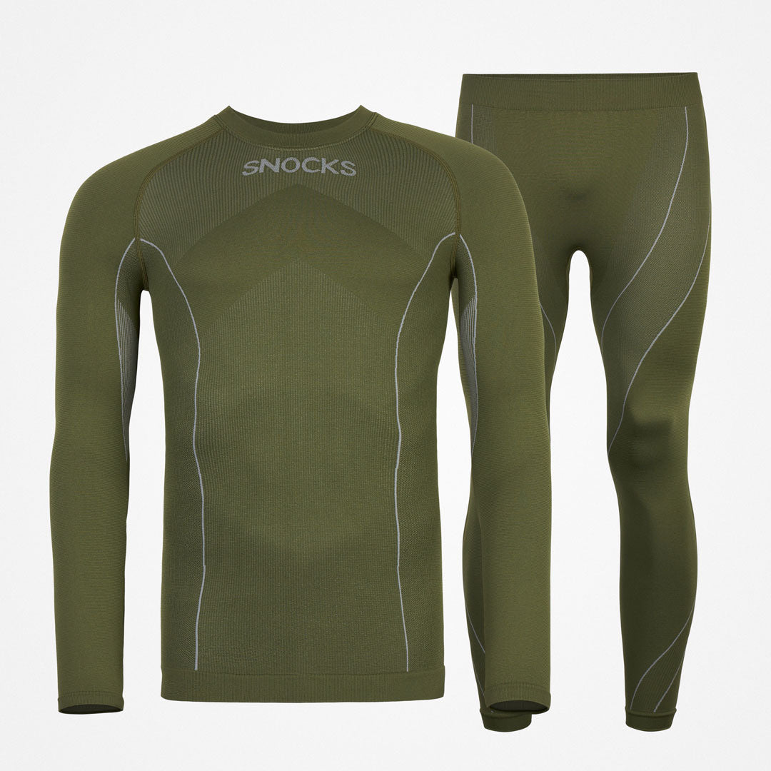 snocks-thermounterw-sche-herren-olive-mit-daumenloch-skiunterhemd image 1