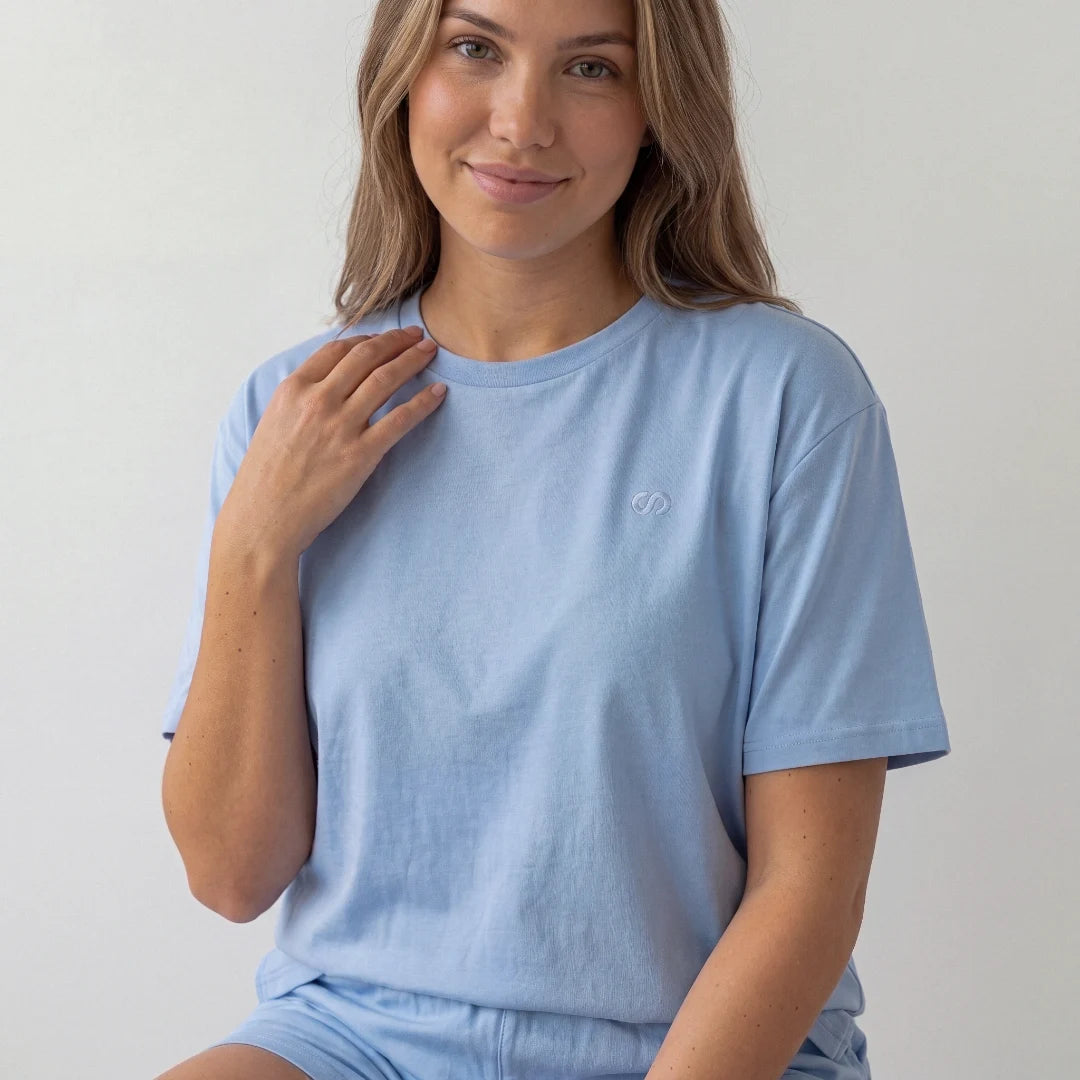 snocks-schlafanzug-set-damen-kurz-hellblau-pyjama-aus-modal-und-bio-baumwolle image 3